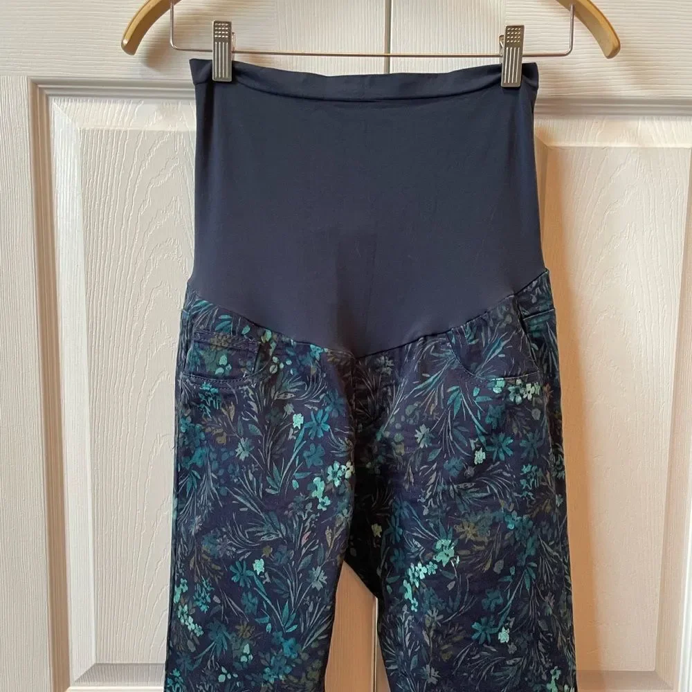 Motherhood Maternity Printed Denim Pants Size M EUC